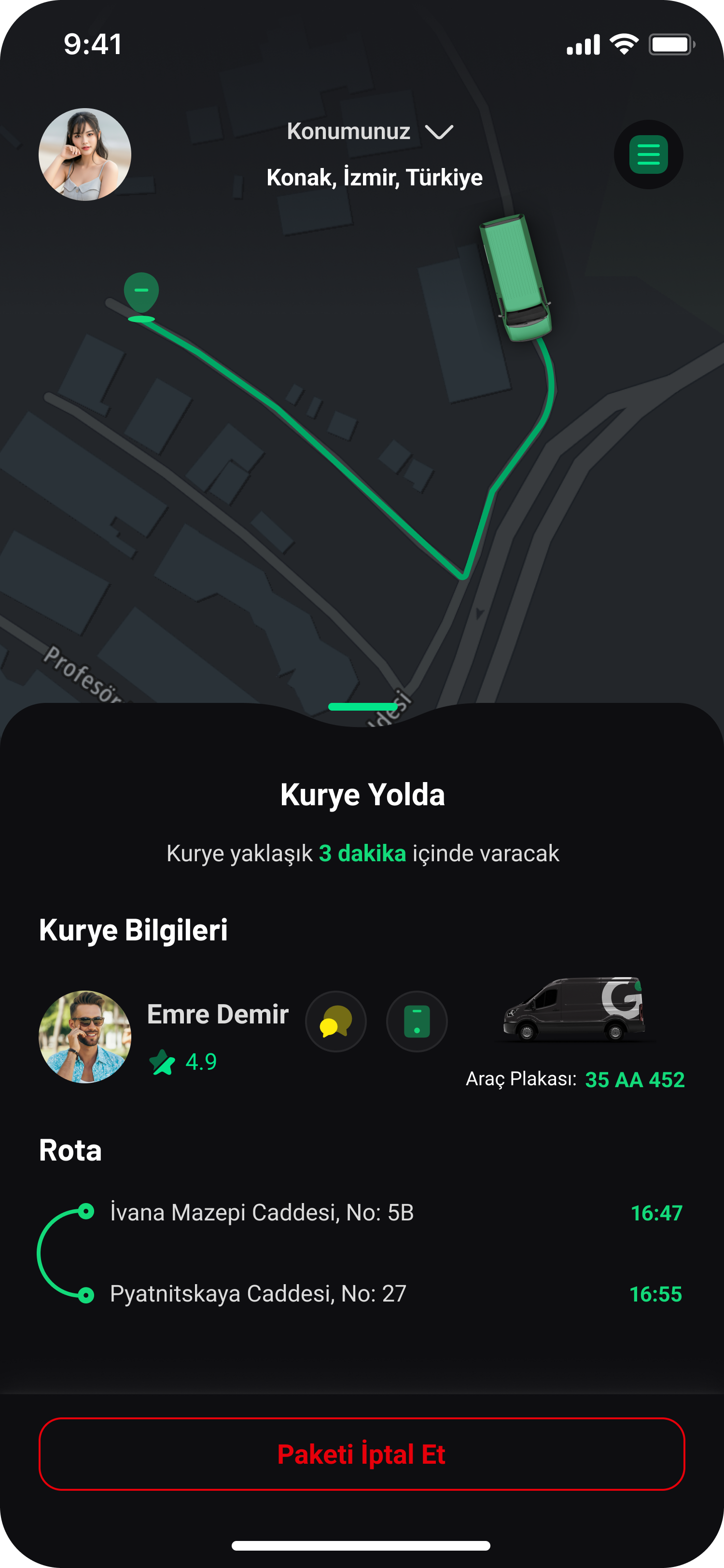 Kurye Takibi - Araç